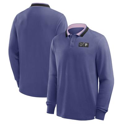 Everton Poloshirt mit langen Ärmeln und Streifen – Skipper Blau/Schwarz – Herren Image