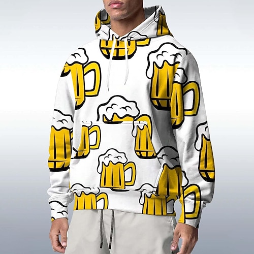Kapuzensweatshirt Pullover Bayerisch München Deutsch alpin Bischofsärmel Grafik für Paar Herren Damen Erwachsene 3D-Druck für Karneval Oktoberfestbier Party Alltagstauglich Image