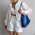 Per donna Pantaloncini da pista Pantaloni corti della tuta Abiti da salotto Primavera Tasca Tinta unita Completo Abbigliamento Nero Bianco Palestra Allenamento Corsa Vita Alta Antivento Leggero