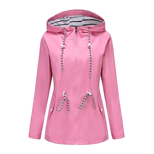 Damen Windjacke Softshelljacke Wanderjacke Außen Wasserdicht Winddicht Wanderoutfits Wanderbekleidung Frühling Herbst Oberteil Camping / Wandern / Höhlenforschung Laufen Schwarz Gelb Rosa Image
