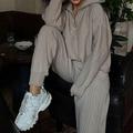 Per donna Pantaloni da Tuta Abito in maglia Athleisure Manica Lunga Vita Alta Antivento Traspirante Palestra Allenamento Corsa abbigliamento sportivo Abbigliamento sportivo Tinta unita Bianco Rosso