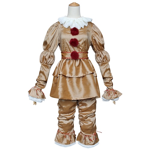 Karnevalskostüm Burlesque Clown Clown Pennywise Karneval Cosplay Kostüm Partykostüm Maskerade Es Outfits Cosplay Kinder Erwachsene Herren Damen Jungen Maskerade Karneval Leistung Party Halloween Image