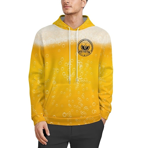 Kapuzensweatshirt Pullover Bayerisch München Deutsch alpin Bischofsärmel Grafik für Paar Herren Damen Erwachsene 3D-Druck für Karneval Oktoberfestbier Party Alltagstauglich Image