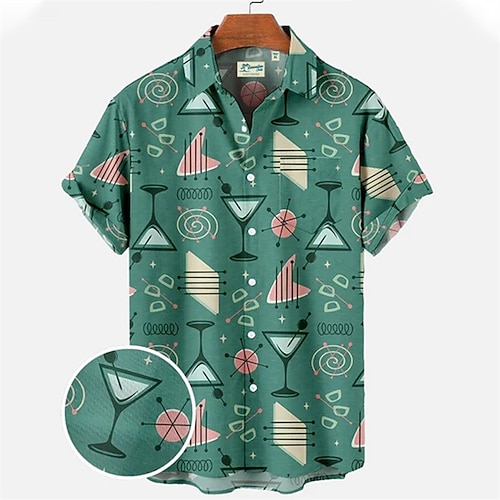 Hawaii-Hemden Aloha-Hemd Bayerisch München Deutsch alpin Grafik für Herren Erwachsene 3D-Druck für Karneval Oktoberfestbier Strand Urlaub Party Image