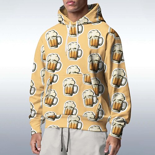 Kapuzensweatshirt Pullover Bayerisch München Deutsch alpin Bischofsärmel Grafik für Paar Herren Damen Erwachsene 3D-Druck für Karneval Oktoberfestbier Party Alltagstauglich Image