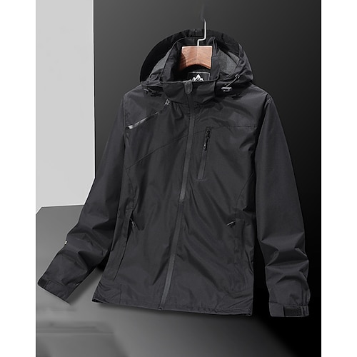 Damen Windjacke Softshelljacke Wanderjacke Außen Wasserdicht Winddicht Wanderoutfits Wanderbekleidung Frühling Herbst Oberteil Camping / Wandern / Höhlenforschung Laufen Schwarz Weiß Rosa Image