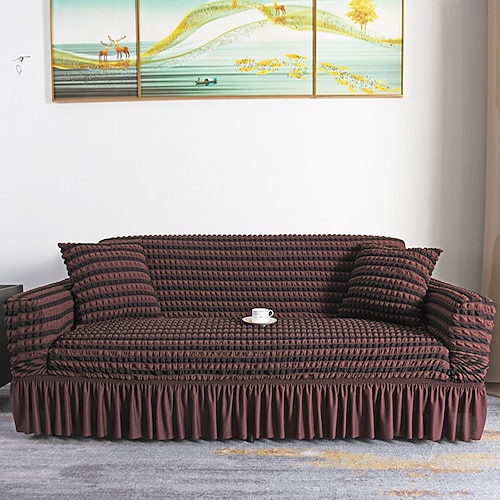 Eleganter Stretch-Sofabezug mit 3D-Blasengitter, Sofabezug, Couchbezug, elastischer Sofabezug aus Spandex mit Rock Image