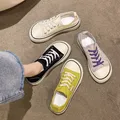 Piccole scarpe bianche Espadrillas per donna Calzature femminili Punta rotonda Sneaker casual Cestino con zeppa 2025 Autunno Bocca superficiale Nuovo Dres