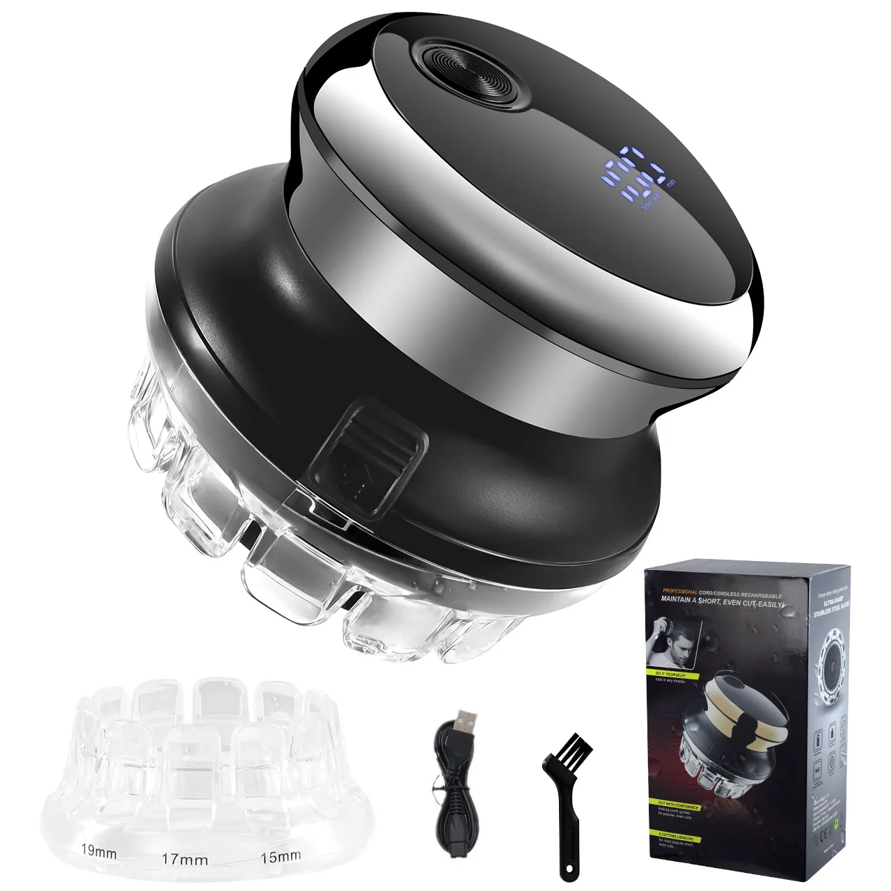 UFO Electric Even Cut Rotary Haarschneider Herren Waschbarer wiederaufladbarer Haarschneider Selbsthaarschnitt Shortcut Kit für die Selbstpflege Image
