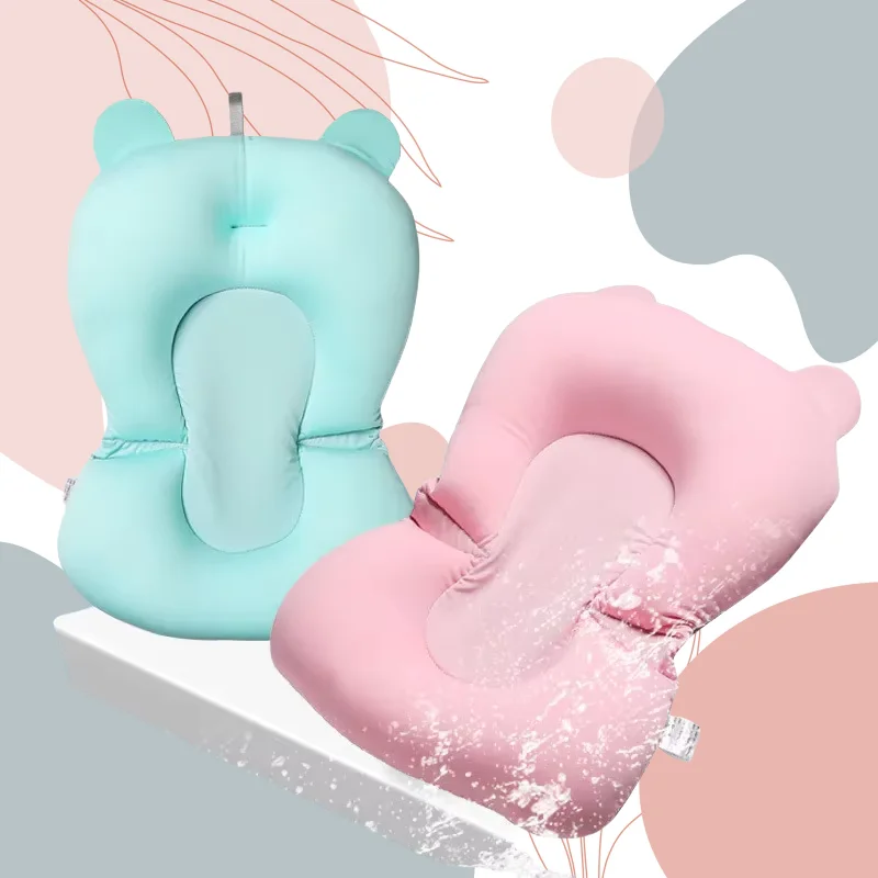 Baby-Badesitz-Stützmatte, faltbares Baby-Badewannen-Pad und Stuhl, Badewannenkissen für Neugeborene, rutschfest, weiches Komfort-Körperkissen Image