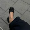 CHMURY Tabi Split Toe Schwarz Ballett Ballerina 3 cm Low Kitten Heels Pumps Schuhe für Frauen Stil Tabi Ninja Schuhe Größe 42 Talon