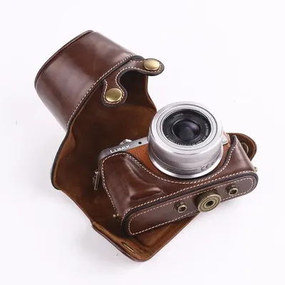 Ganzkörper-PU-Ledertasche mit Griffbox-Abdeckung für Panasonic Lumix GF9 GF8 GF7 GF10 14–42 mm Kamera-Cartoon-Haut-Schutzhülle