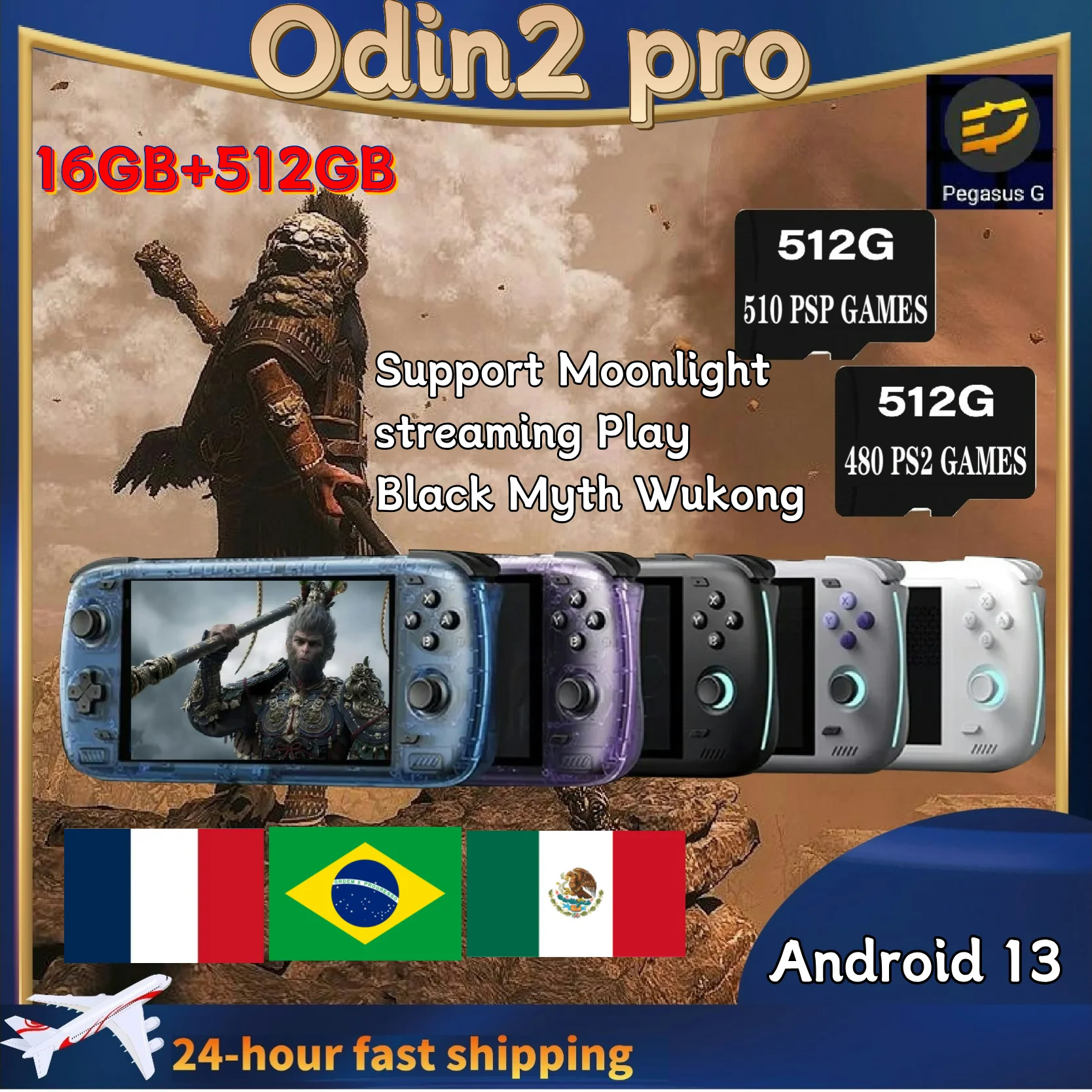 Ayn Odin 2 Pro Odin 2 schwarzer Mythos Wukong Retro Handheld-Spiele konsole Videospiel konsolen 6,0 Zoll Touchscreen Android 13 16g 512g
