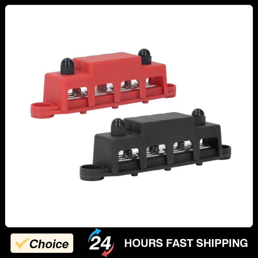 2 Stücke Stromverteilerblock Sammelschiene 48 V 250 A M8 Schraube 4 Terminal Stromverteilerblock Automobil Bootszubehör Image