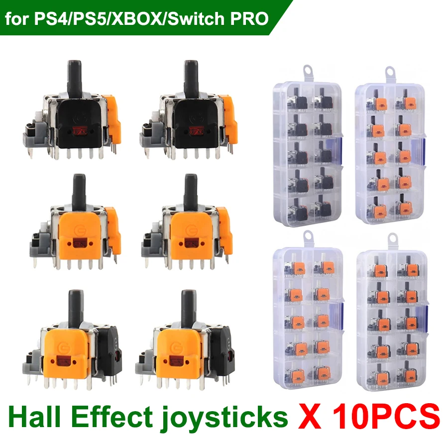 10 Stück einstellbarer 3D-Hall-Effekt-Joystick ohne Abweichung, Joystick-Modul für PS4/PS5/XBox/Switch PRO, Spielcontroller, Spielzubehör Image