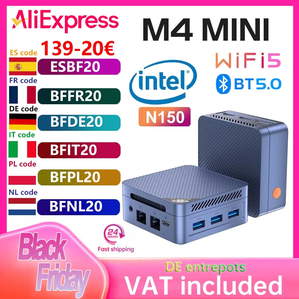 Mini PC SOYO Intel Twin Lake N150 Procesador LPDDR5 12GB RAM 512GB ROM Windows 11 Pro MiniPC WiFi 5 ordinateur de bureau