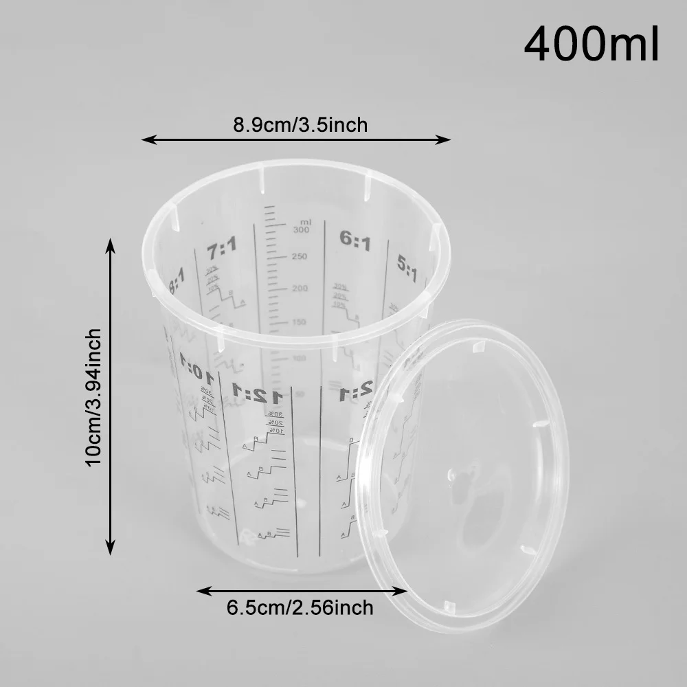 20 Sets Farbmischbecher Typ B – 10 x 400 ml und 10 x 650 ml mit Deckel für Epoxidharz-Kunst-DIY-Bastelarbeiten Image
