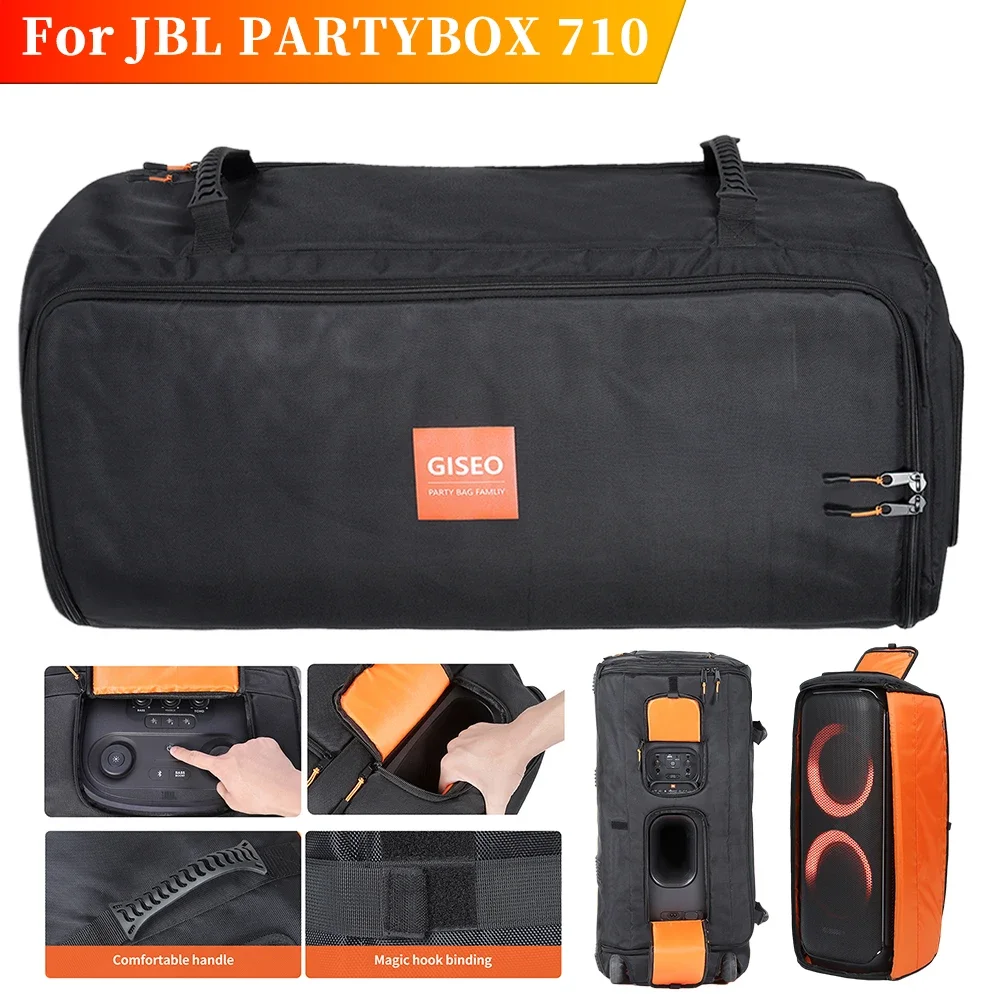 Wasserdichter Schutz für Lautsprecher, Oxford-Stoff, Lautsprecher-Schutzhülle, Doppelreißverschluss, Aufbewahrungstaschen, Tasche für JBL PARTYBOX 710 Image