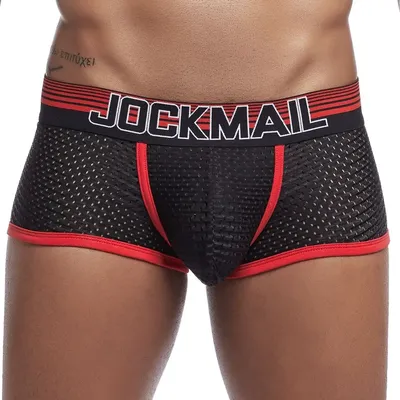 Sexy Männer Unterwäsche Boxershorts Neue Badehose Herren Boxershorts Unterwäsche Boxer Lustige Niedrige Taille Nylon Mesh Atmungsaktiv Schnell Trocknend Image