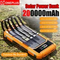 Banca di energia solare Xiaomi 200000 mAh grande capacità 4 in 1 cavo integrato display digitale esterno banca di alimentazione portatile per telefono cellulare