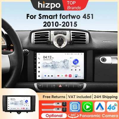 Hizpo Wireless CarPlay Android Auto Car Radio for Mercedes Benz Smart Fortwo 451 2010 - 2015 Multimedia GPS 2 din Autoradio Navi