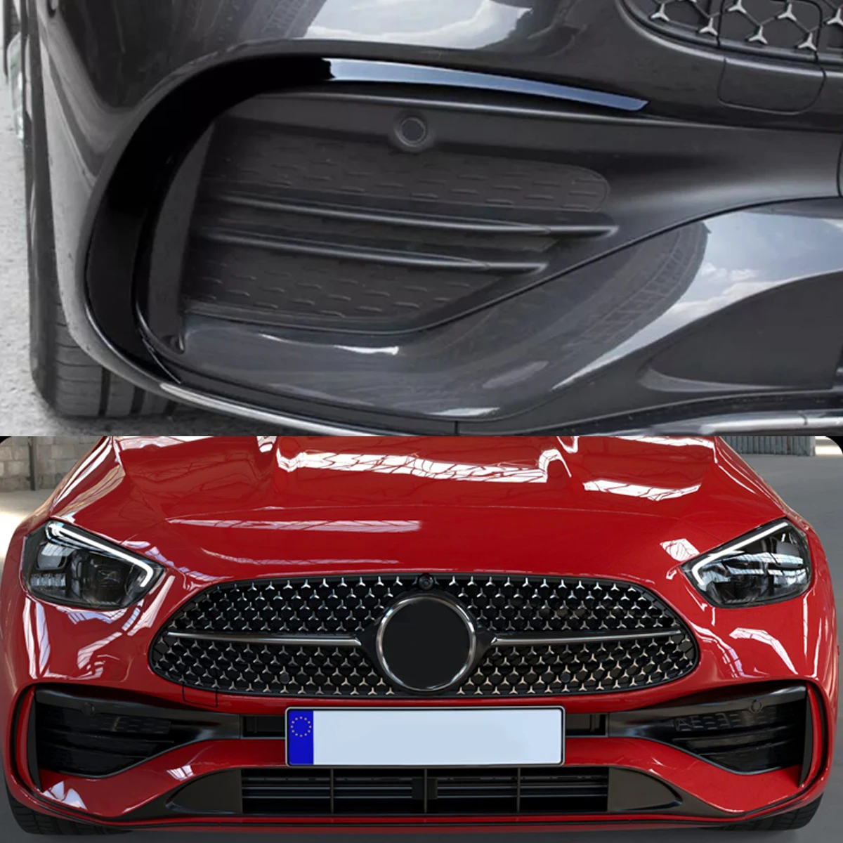 Auto Front Stoßstange Seite Air Vent Trim für Mercedes Benz C-Klasse W206 2021-2024 C200 C260 C300 seite Splitter Air Vent Grille Image