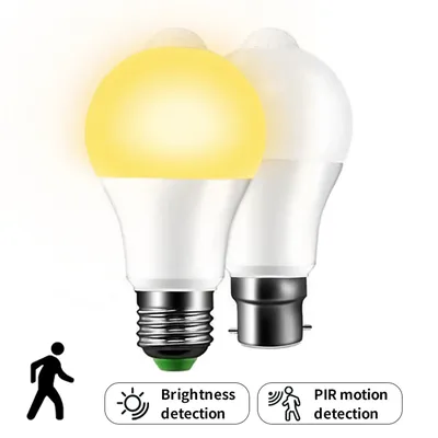 E27 LED Motion Sensor Bulb LED Lamp PIR Sensor Light Bulb Auto ON/OFF Night Light For Porch Stairs Garage Security Lights