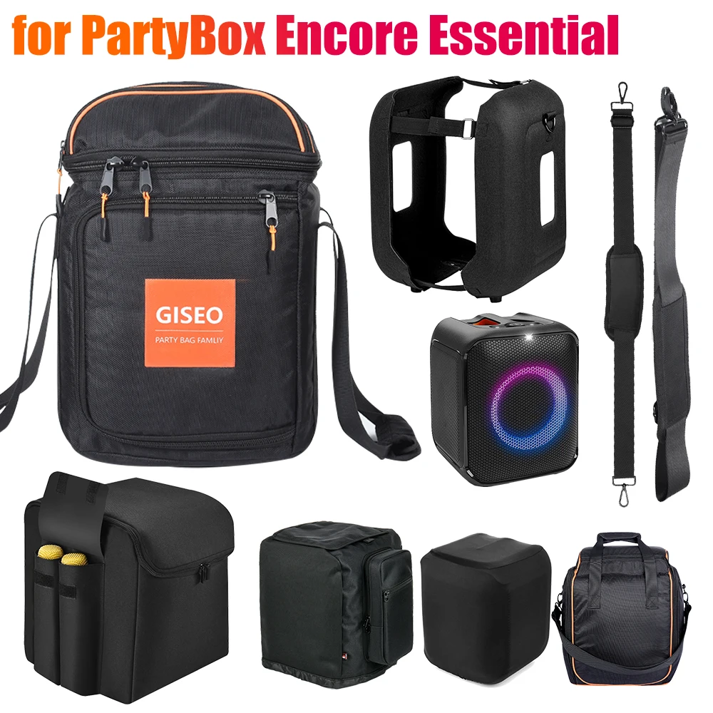 Tragbare Lautsprechertasche, große Kapazität, verstellbare Lautsprecher-Aufbewahrungstasche, Zubehör für JBL PartyBox Encore Essential-Zubehör Image