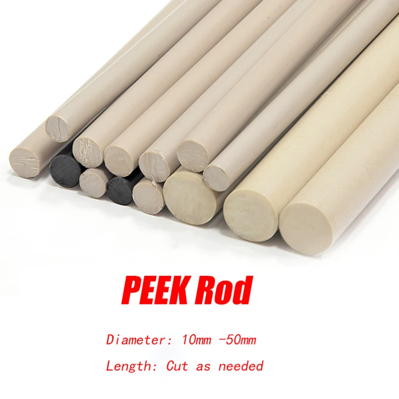 Länge 100 mm, 200 mm, 300 mm, 400 mm, 500 mm PEEK-Rundstab, Polyether-Eherk-Eeton, CNC-Rundstab, Durchmesser 10–50 mm Image