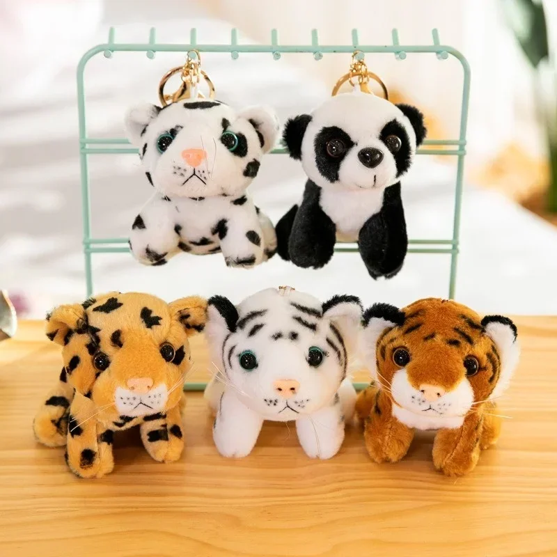 1 Stück niedliche Tier-Schlüsselanhänger, Panda, kleiner Tiger, Schlüsselanhänger, Auto-Umarmung, Anhänger, Mode-Accessoires, Schlüsselanhänger, Kinder, Geschenk, Neu Image