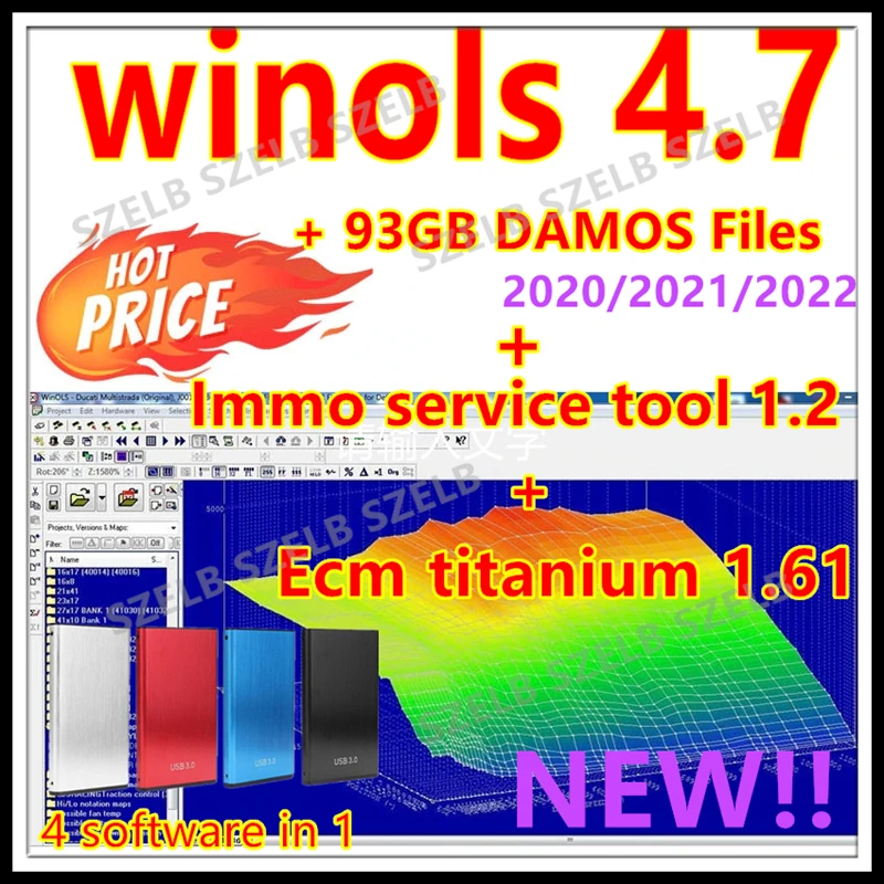 2025 heiß, Winols 4.7 voll aktiviert + 93 GB WINOLS DAMOS BIG PACK+ ECM TITANIUM 26100 + Immo Service Tool v1.2 unbegrenzte Installation Image