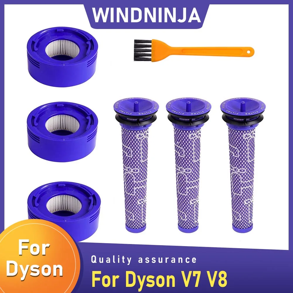 Vorfilter und Nachfilter-Set, Zubehör für Dyson V7 V8 Absolute Animal Akku-Staubsauger, Ersatzfilter Image