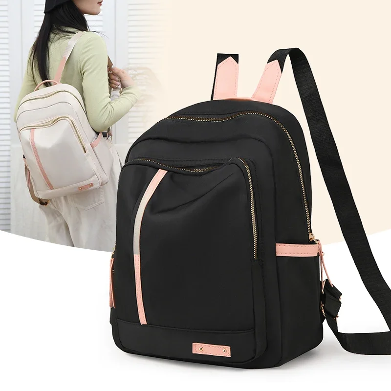 Sac à dos pour femmes, grande capacité, bretelles réglables, fermeture à glissière, style universitaire décontracté, sac à dos d'école