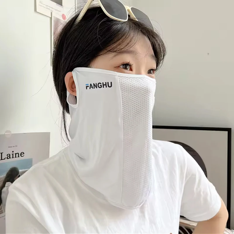 Sommer UV-Schutz Sonnencreme Maske Gesichtsschal Radfahren Sonnencreme Eis Seide Maske Gesichtsbedeckung Halswickel Abdeckung Atmen Traceless Thin Image