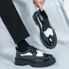Große Herrenschuhe 2025, Frühling und Sommer, Plattform, Höhe erhöhen, Freizeitschuhe, modisch, über Kreuz gebunden, Luxus-Party-Lederschuhe