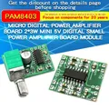 Mini PAM8403 DC 5V Scheda amplificatore di potenza digitale piccola Modulediy 2,5 ~ 5V Alimentatore USB 2 * 3W Controllo volume con Potentionmet