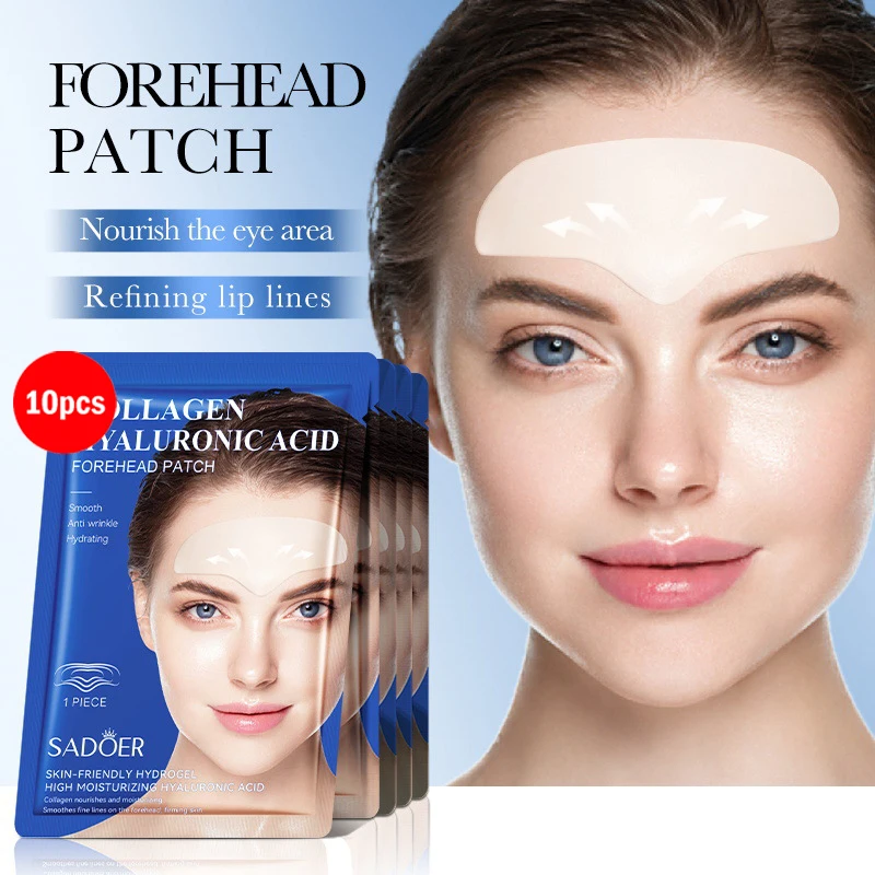 10 stücke Hyaluronsäure Kollagen Gesichtsmaske Für Stirn Augen Wange Feuchtigkeitsspendende Straffende Feuchtigkeitsspendende Gesichts Patches Schönheit Hautpflege Image