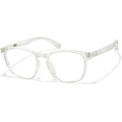 Zenni Square Glasses Clear Plastic Full Rim Frame