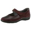 Riemchenballerina WALDLÄUFER "HENNI-Soft", Damen, Gr. 8,5 (42,5), rot (bordeaux), Veloursleder, Textil, Nappaleder, unifarben, Basic, Schuhe, Komfortschuh, Klettschuh, Bequemschuh in Weite H, mit Orthotritt