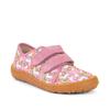 Barfußschuh FRODDO "BAREFOOT CANVAS", Kinder, Gr. 28, rosa (rosa, kombiniert), Baumwolle, Veloursleder, gemustert, klassisch, Schuhe, Sneaker, Klettschuh mit Baumwollfutter