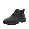 Schnürboots RIEKER, Herren, Gr. 43, schwarz (dunkelgrau, schwarz), Nubukleder, sportlich, Schuhe, Stiefelette, Casual Boots mit Schaftrandpolsterung, TEX-Membran
