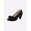 Peeptoepumps ANDREA CONTI, Damen, Gr. 35, schwarz, Leder, Veloursleder, feminin, Schuhe