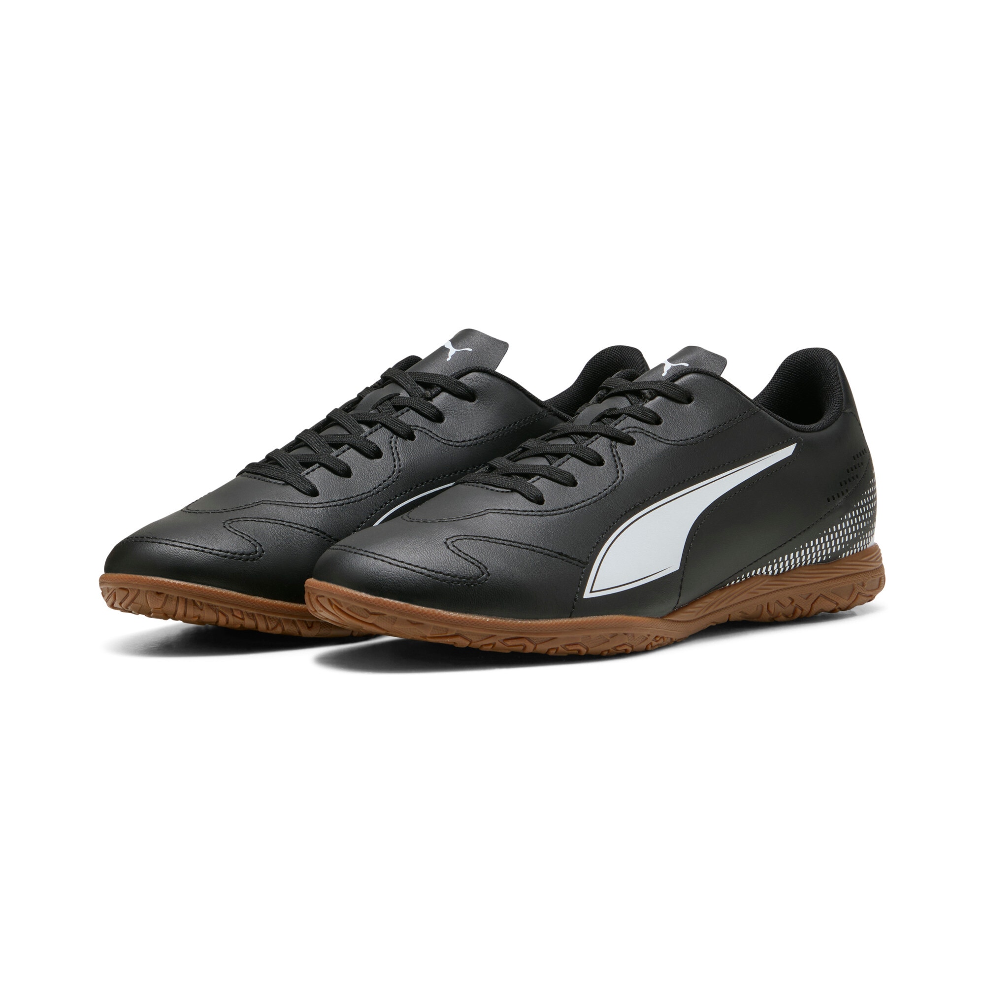 Fußballschuh PUMA "VITORIA II IT", Herren, Gr. 46, schwarz-weiß (puma schwarz, puma weiß), Synthetik, Schuhe Fußballschuh, für Halle und Straße