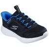 Slip-On Sneaker SKECHERS "GO RUN 400 V2", Kinder, Gr. 32, schwarz (schwarz, blau), Synthetik, kontrastfarbene Details, sportlich, Schuhe, Schlupfschuh mit Slip-ins, Größenschablone zum Download