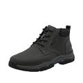 Schnürboots RIEKER, Herren, Gr. 40, schwarz (dunkelgrau, schwarz), Nubukleder, sportlich, Schuhe, Stiefelette, Casual Boots mit Schaftrandpolsterung, TEX-Membran