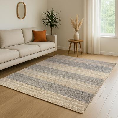 Teppich "Natural Bengal", natur,taupe,grau, B:100cm H:10mm L:150cm, Jute, MYFLAIR MÖBEL & ACCESSOIRES, Teppiche, Juteteppich, Wendeteppich, handgeflochten, gestreift, auch als Läufer Image