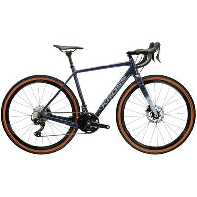 Gravelbike KROSS "KROSS Gravelbike Esker 8.0 28" blau 24 Gänge" Gr. 48, blau (blau, blau), Fahrräder, 48cm, 28 Zoll (71,12cm) hinten: 28 Zoll (71,12cm) Image