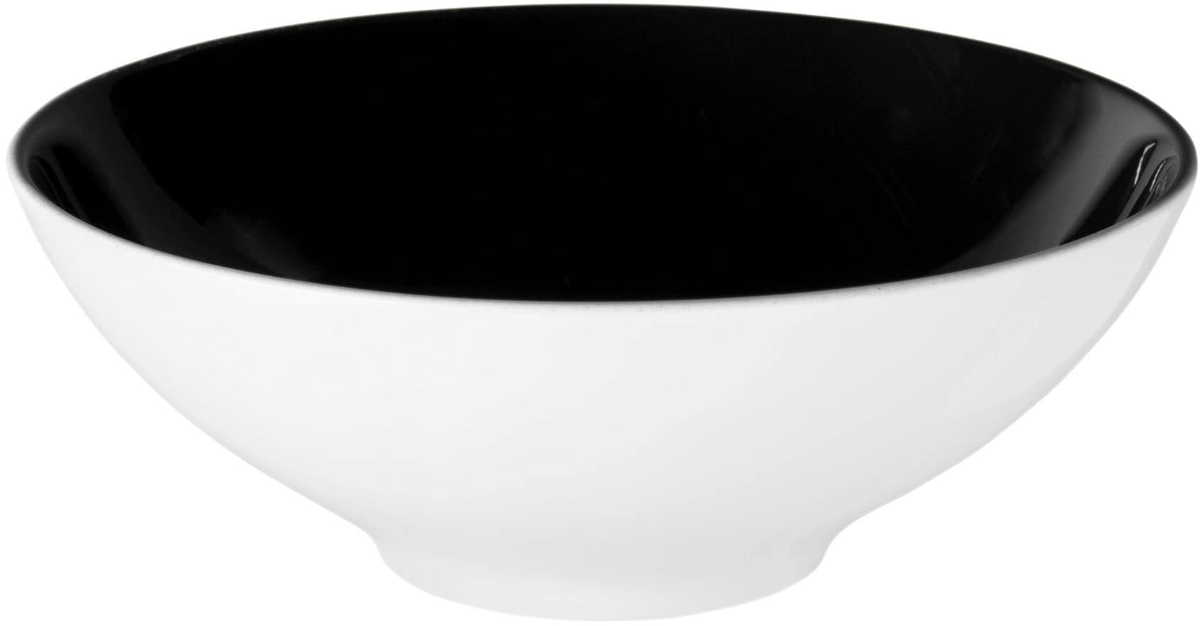 Dessertschale SELTMANN WEIDEN "Life Fashion", schwarz (weiß, glamorous schwarz), B:14,6cm H:5,3cm L:14,6cm T:14,6cm Ø:14,6cm, Porzellan, Schüsseln, Schale rund 14,5 cm