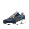 Sneaker RIEKER SPORT, Herren, Gr. 44, blau (blau, grau), Veloursleder, Nubukleder, Textil, sportlich, Schuhe, Schnürschuh, Halbschuh, Freizeitschuh mit Soft-Einlage