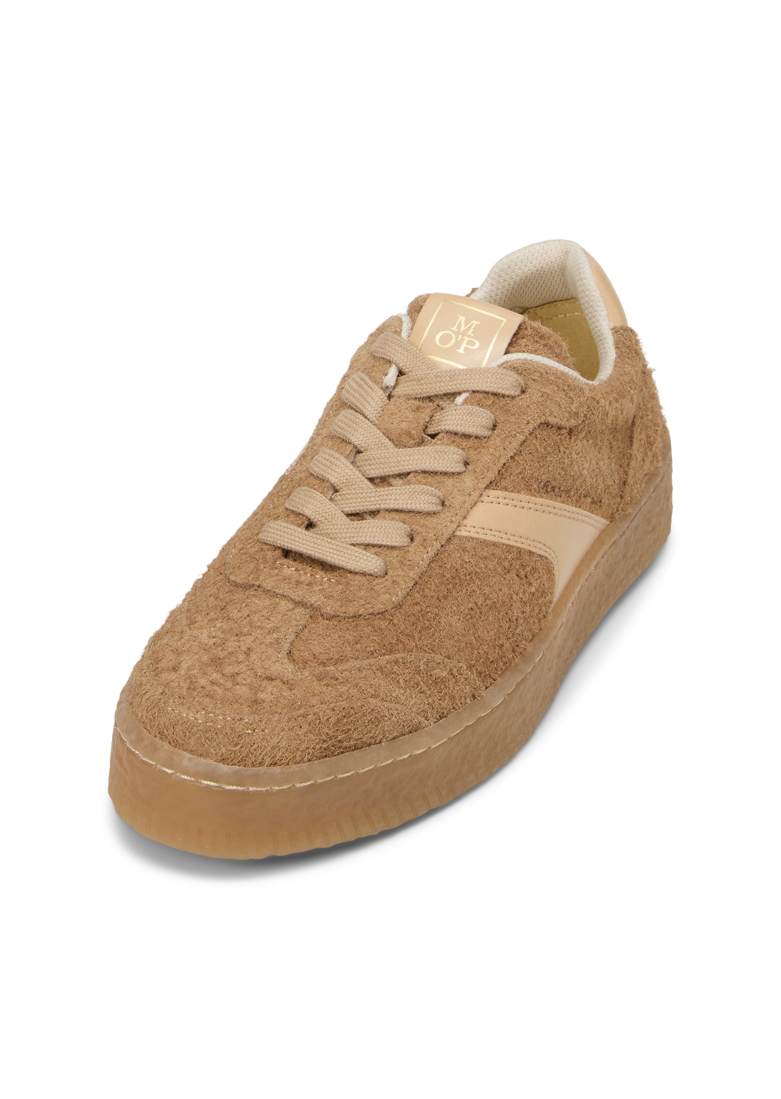 Sneaker MARC O'POLO "aus softem Veloursleder", Damen, Gr. 37, braun (pure sand), Obermaterial: 100% Leder (Rind), unifarben, Schuhe Sneaker